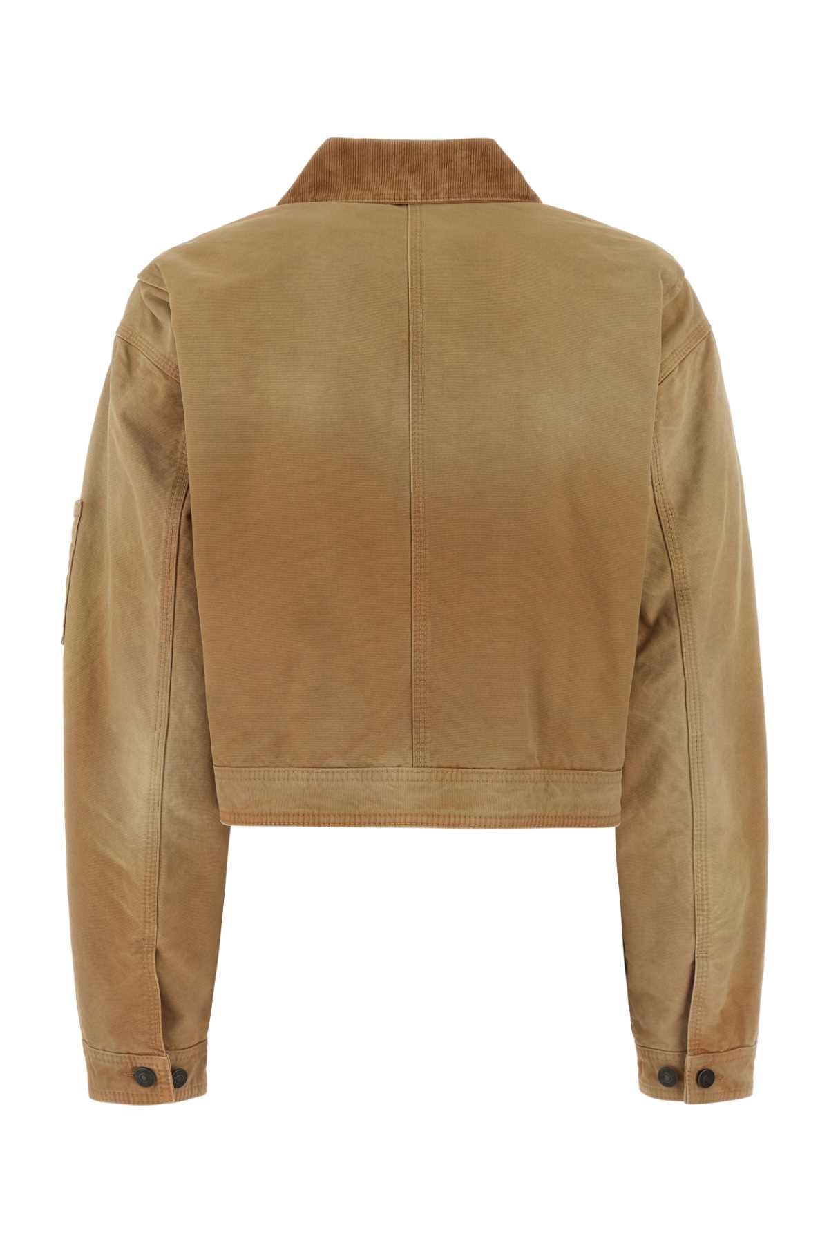 Camel Denim Jacket Beige Giubbini