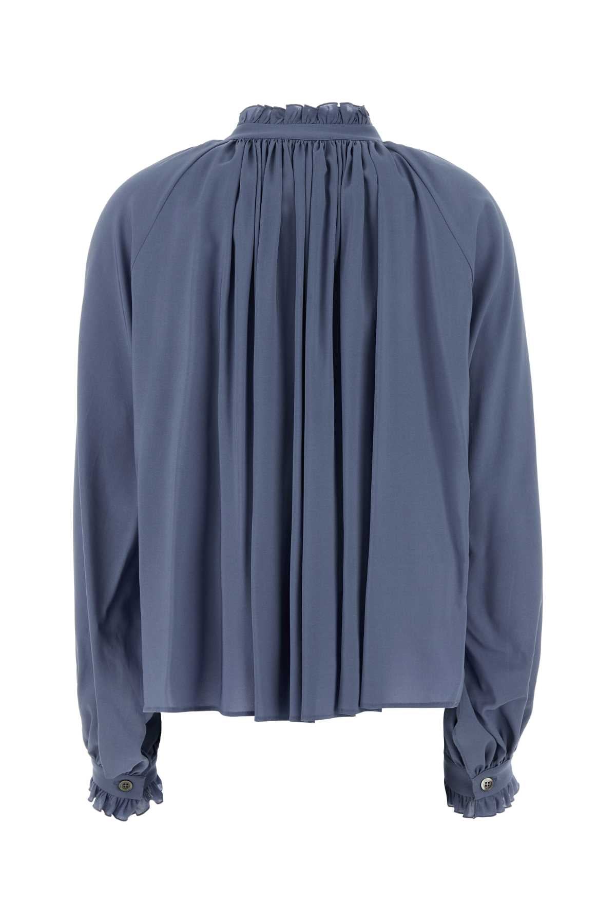 Tw6sbl130stdic23 0330 Azzurro Grigio Exterior: Viscose Elastane Camicie