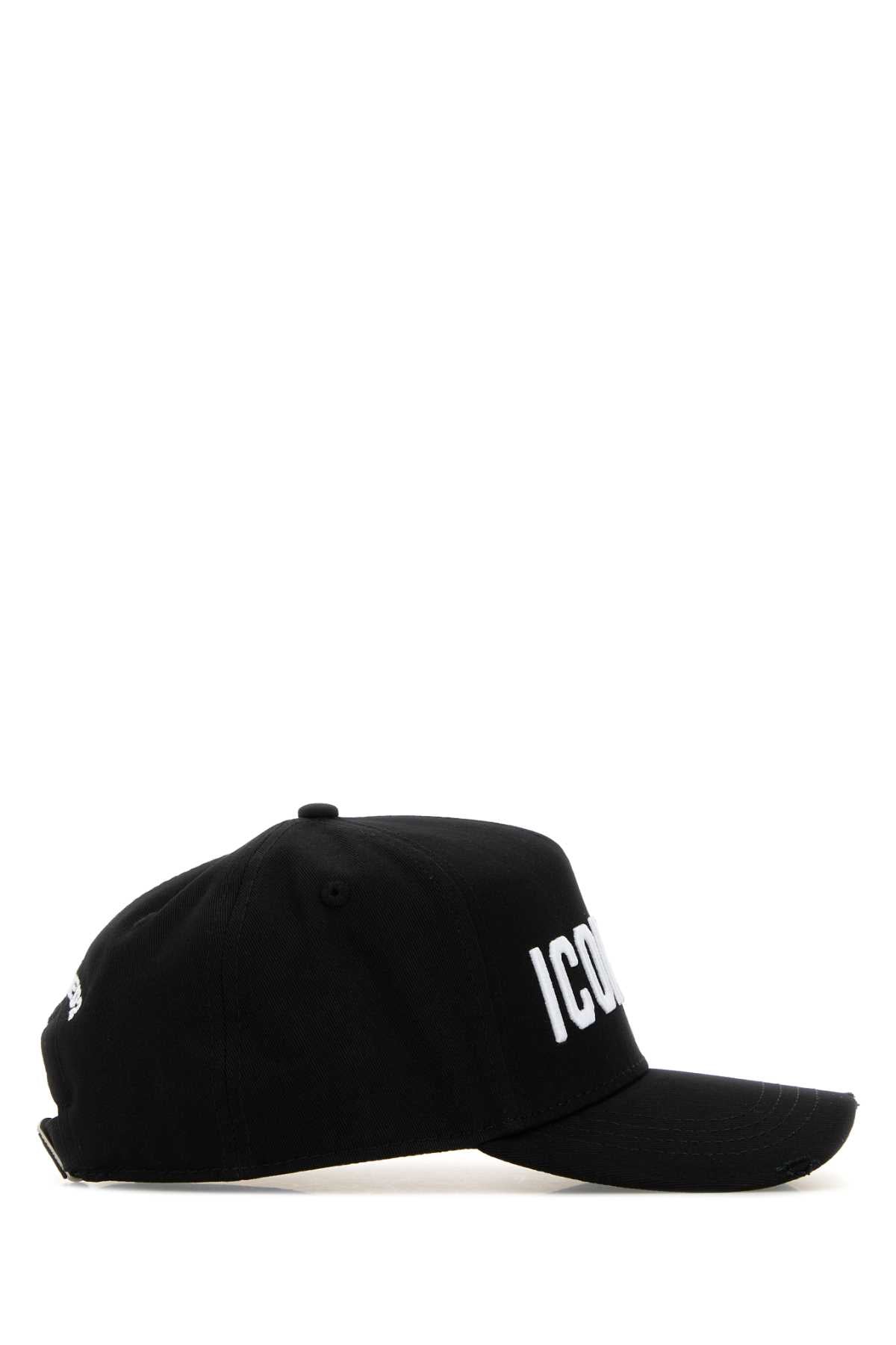Black Cotton Baseball Cap 2124 Exterior: Cappelli