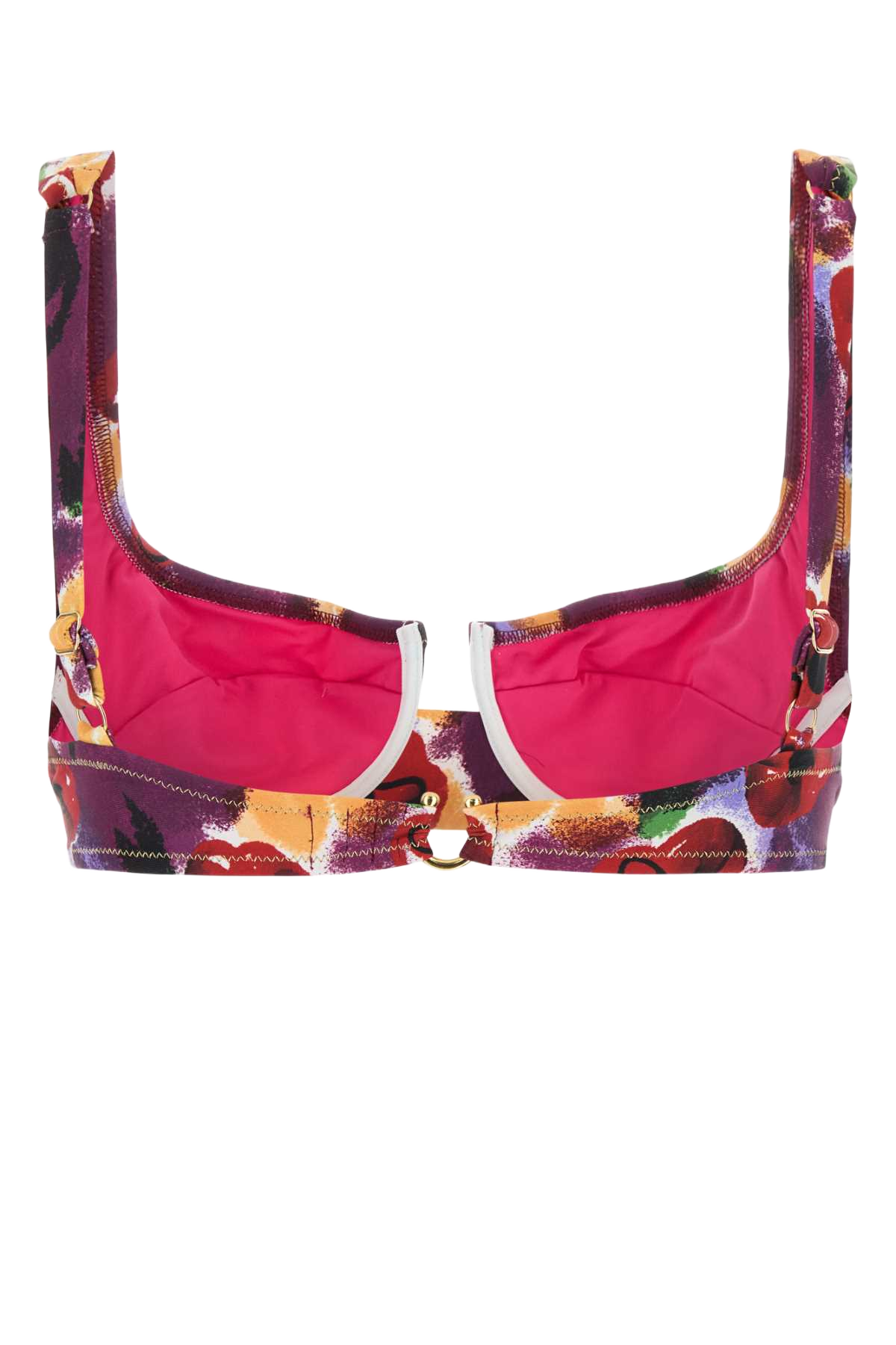 Printed Stretch Nylon Brigitte Bikini Top Portorafael Costumi Da Bagno
