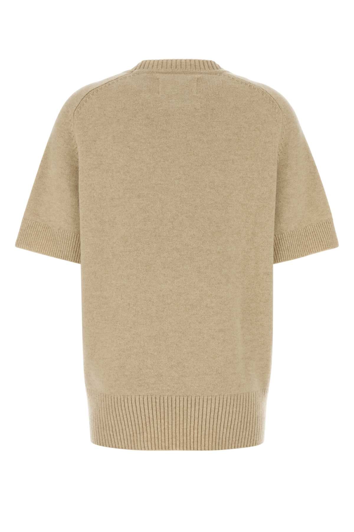 Beige Stretch Cashmere Blend Scott Sweater Latte Maglieria