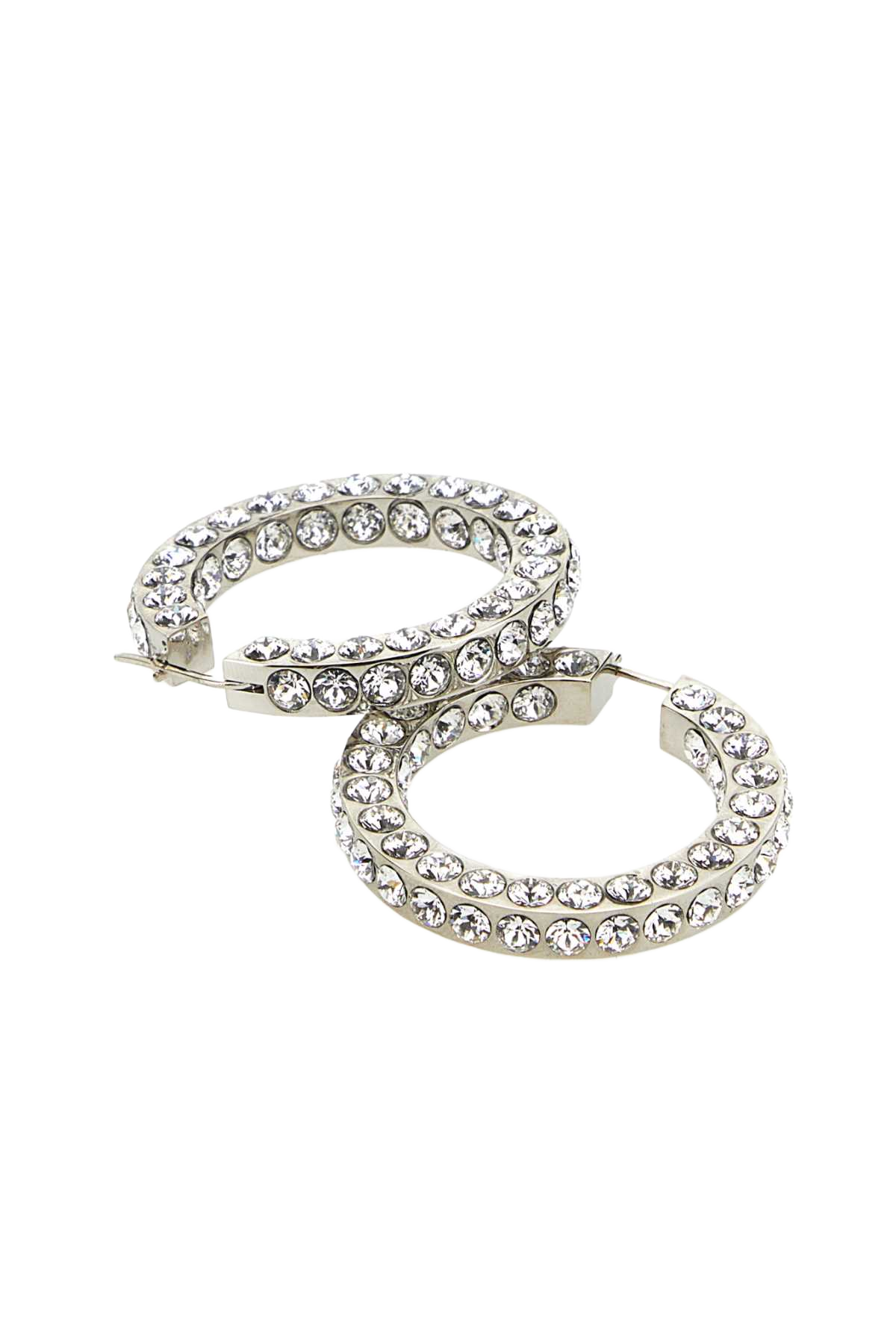 Embellished Metal Big Jaheel Earrings Whicrysilba Orecchini