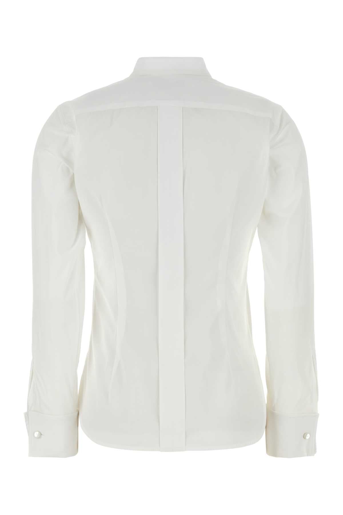 White Stretch Poplin Shirt Bianco Ottico Exterior: Cotton Elastane Camicie