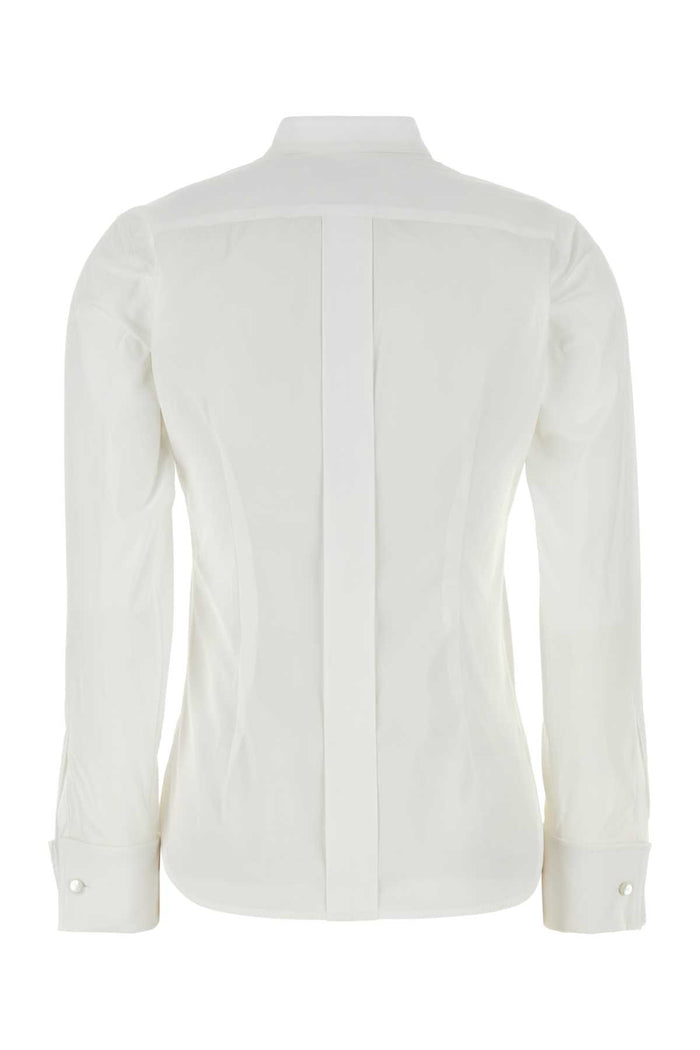White Stretch Poplin Shirt Bianco Ottico Exterior: Cotton Elastane Camicie