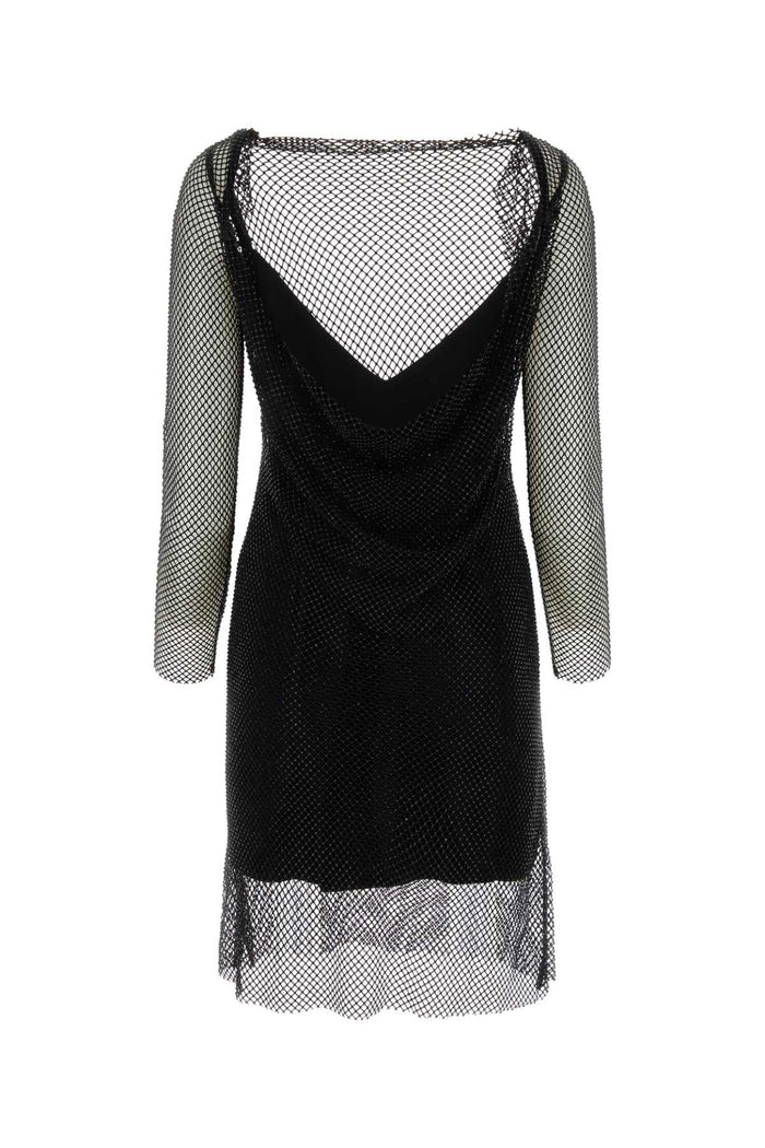 Embellished Mesh Vezzo Mini Dress 002 Exterior: Acetate Polyester Abiti