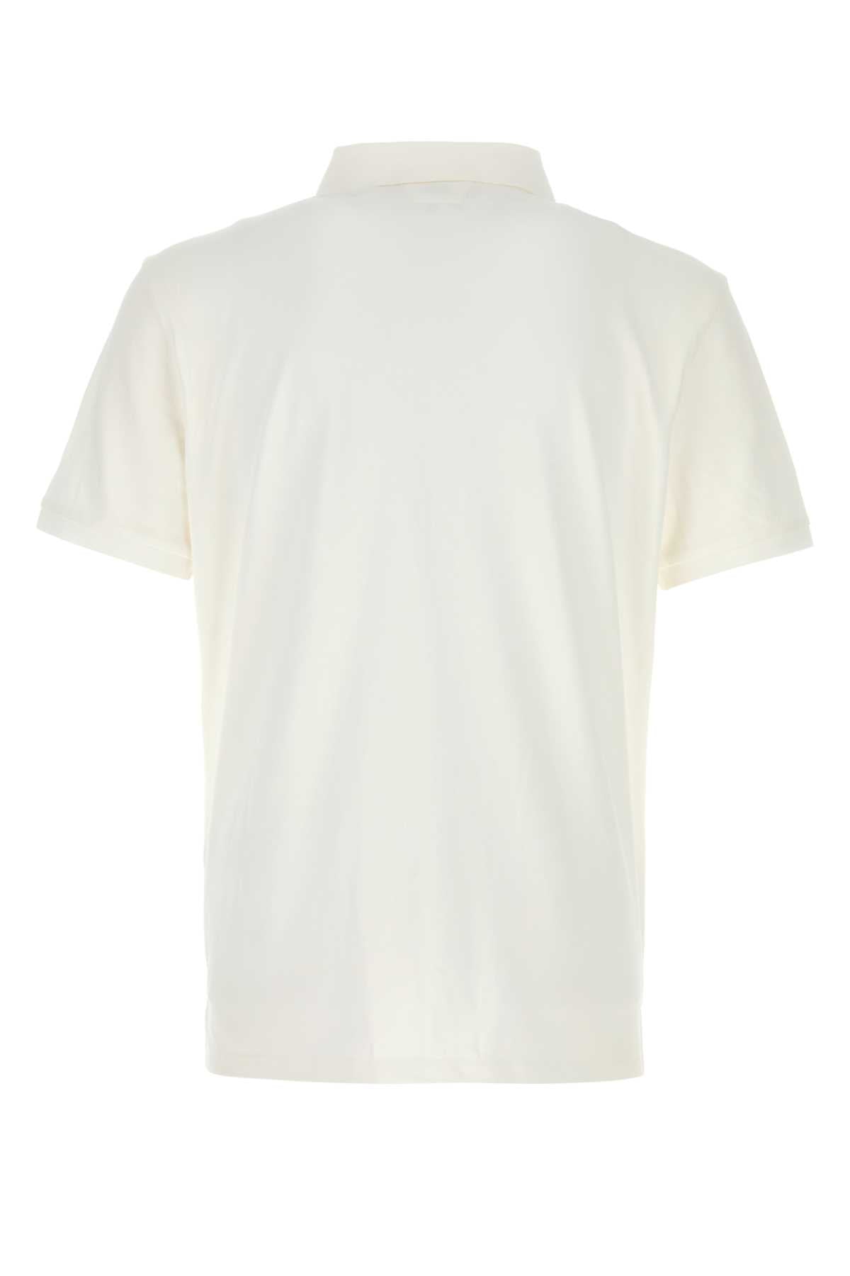 White Stretch Piquet Polo Shirt Gauzewhite Exterior: Cotton Elastane