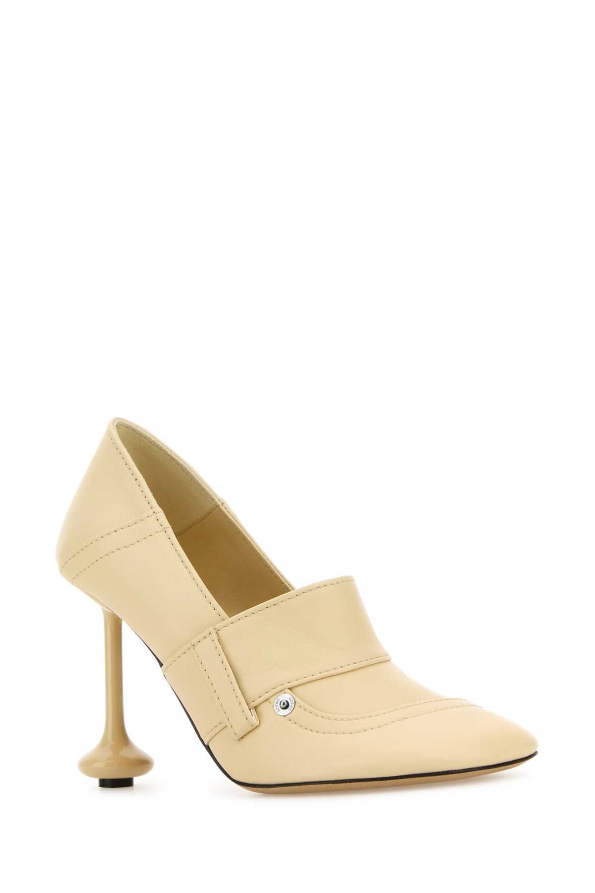 Cream Leather Toy Pumps Oatmilk Scarpe Con Tacco