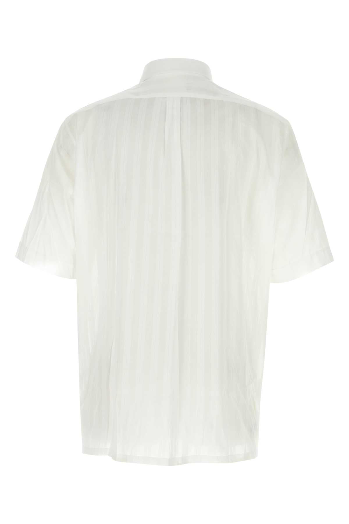 Embroidered Poplin Shirt White Exterior: Cotton Camicie