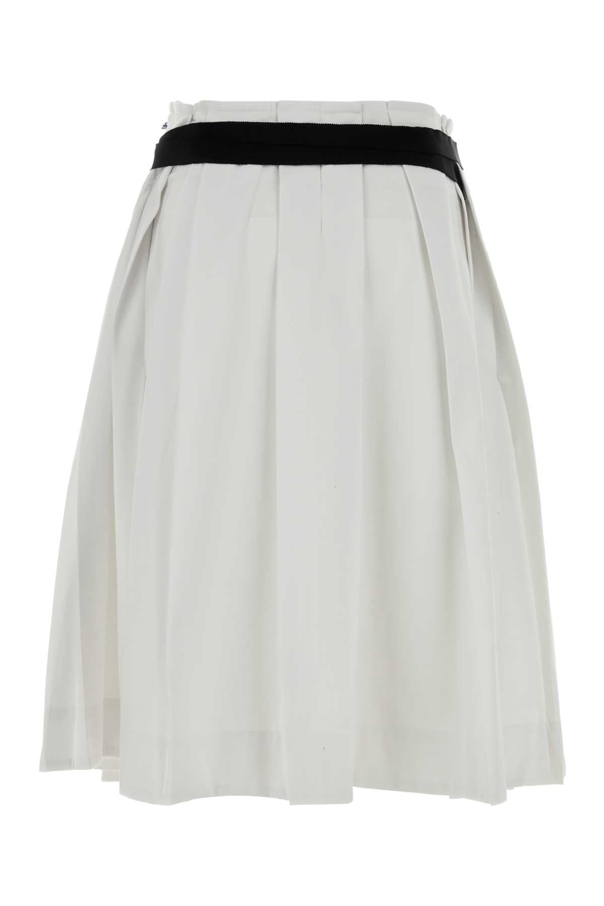 White Gabardine Skirt Bianco Exterior: Polyester Cotton Gonne