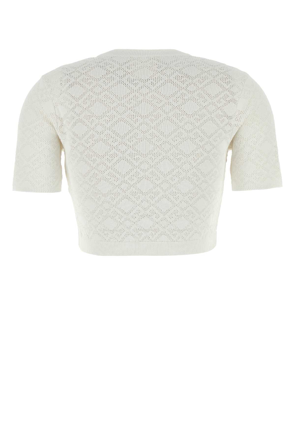 White Viscose Blend Sweater Maglieria