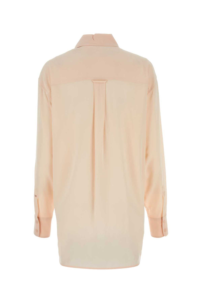Pastel Pink Crepe Rovigo Shirt Cipria Exterior: Silk Camicie