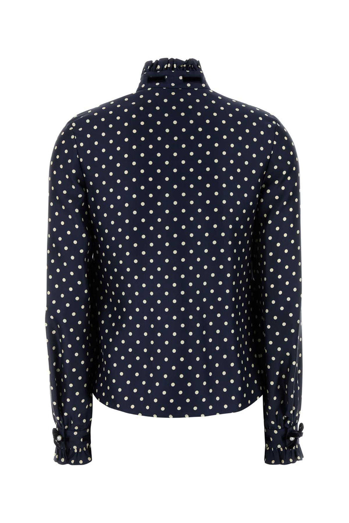 Printed Satin Shirt Navybetulla Exterior: Silk Camicie