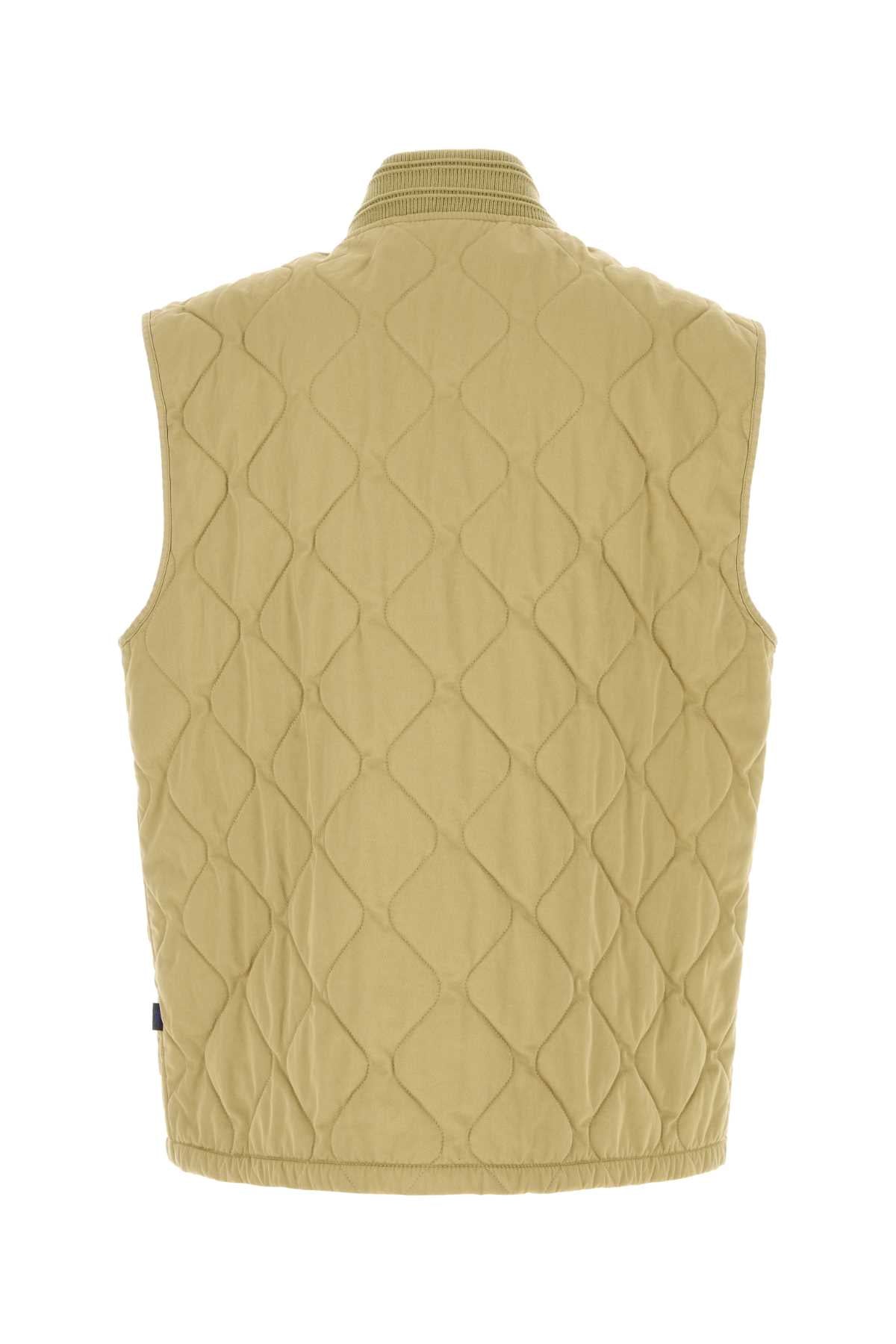Beige Cotton Sleeveless Jacket Hamper Giubbini