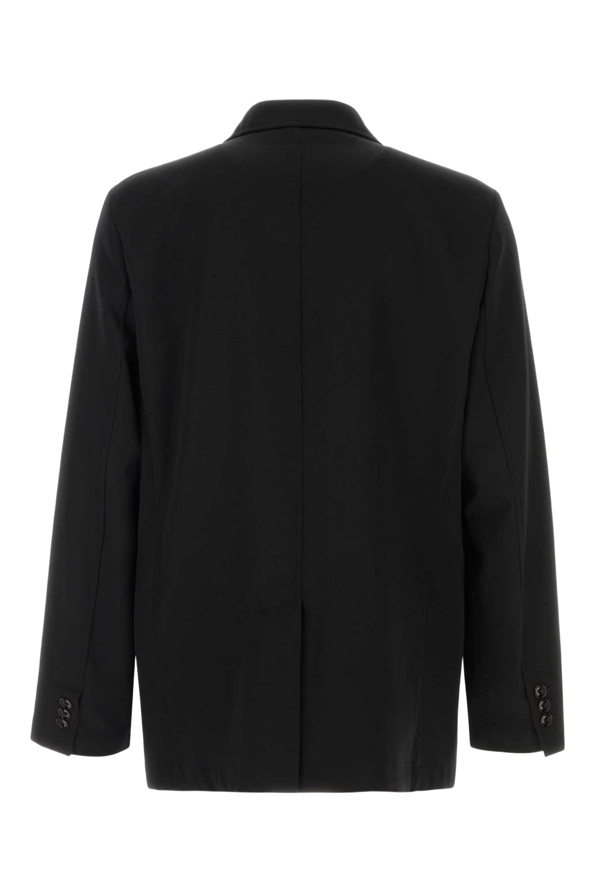 Black Wool Blazer Coarse Gabardine Giacche E Gilet