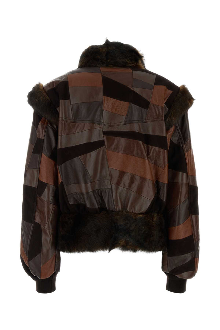 Multicolor Leather Jacket Farawaybrown Exterior: Lamb Lining: Cupro Giubbini