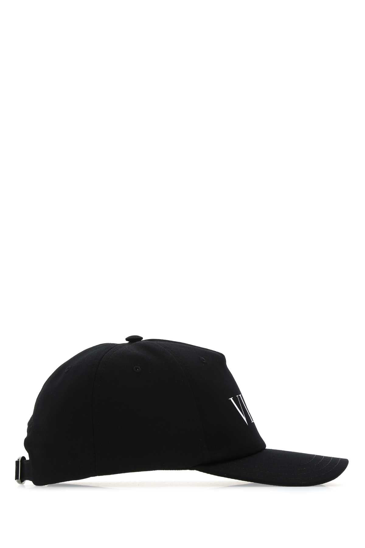 Black Gabardine Baseball Cap Nerobianco Cappelli