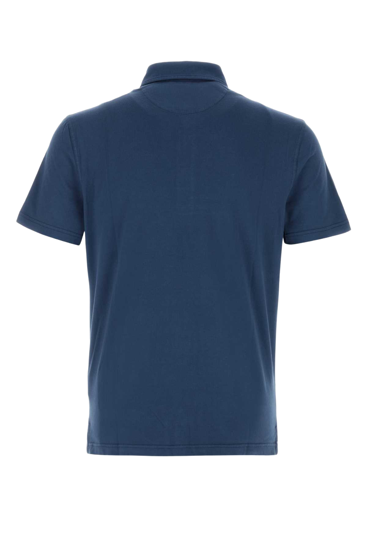 Blue Stretch Cotton Polo Shirt Bluaperto Exterior: Elastane