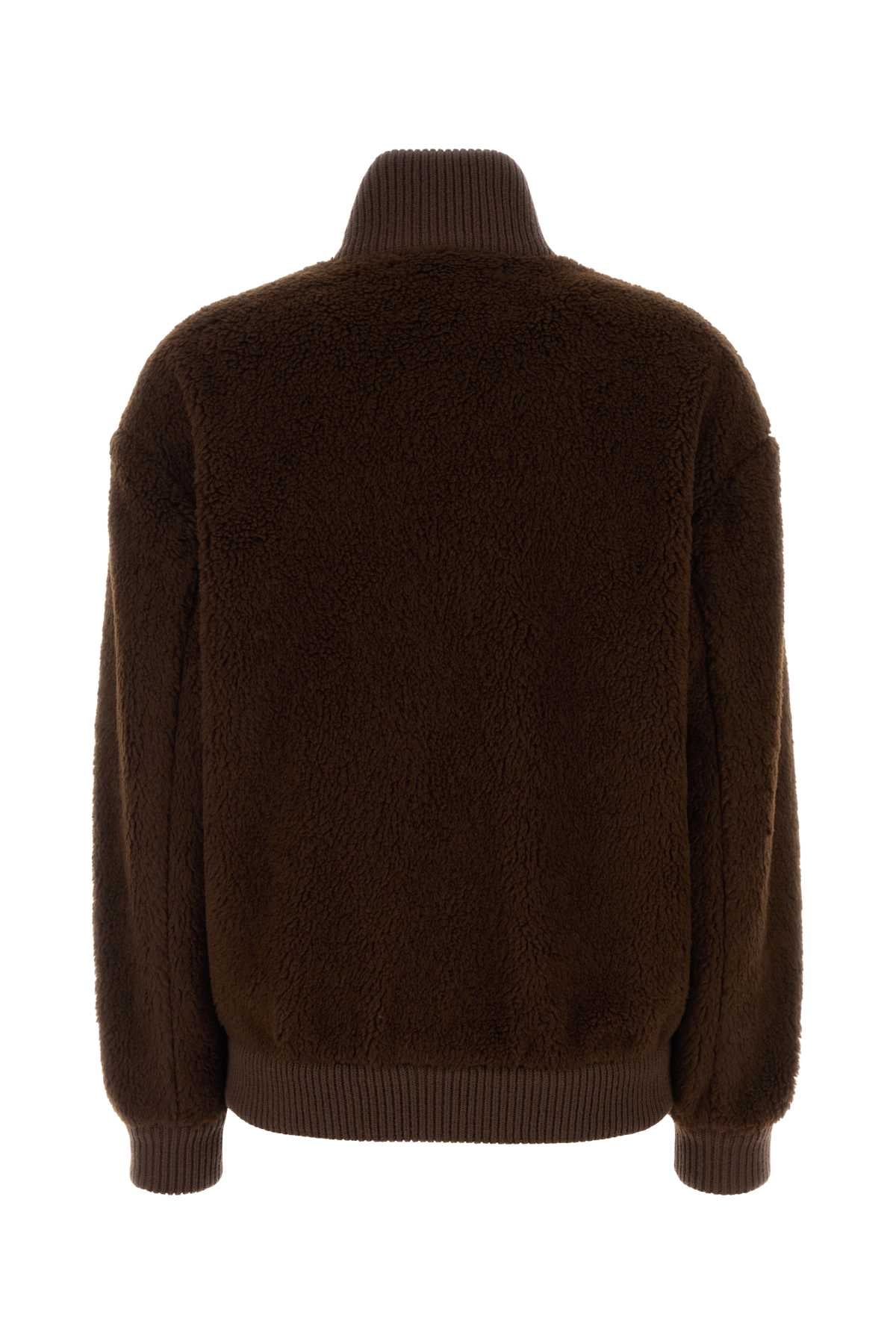 Brown Pile Bomber Jacket Cacao Giubbini