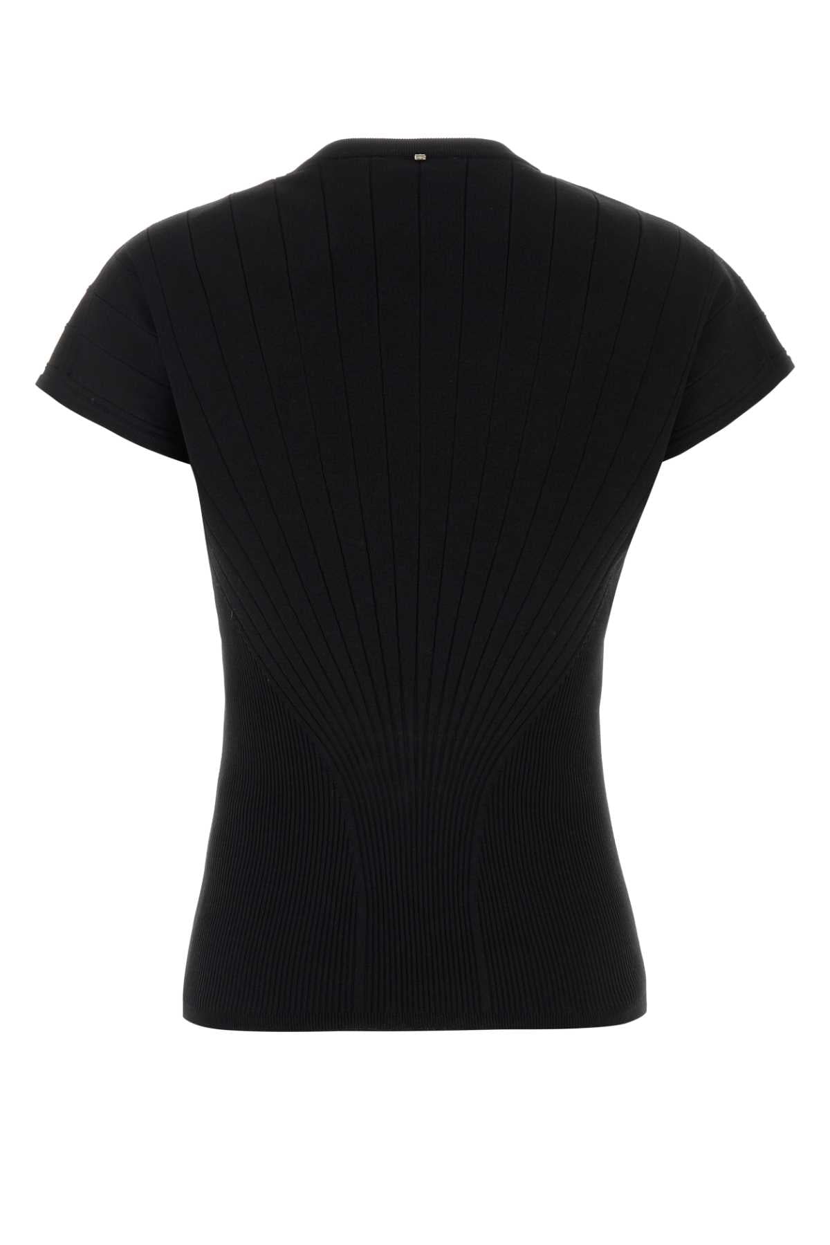Black Viscose Blend Samba Top Nero Exterior: Polyester Maglie