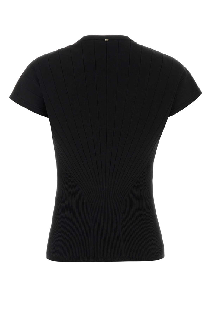Black Viscose Blend Samba Top Nero Exterior: Polyester Maglie