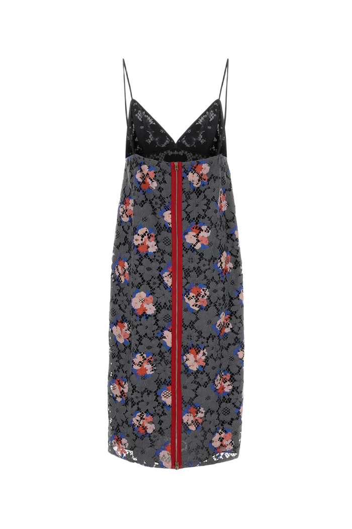 Printed Lace Dress Asfalto-26 Abiti