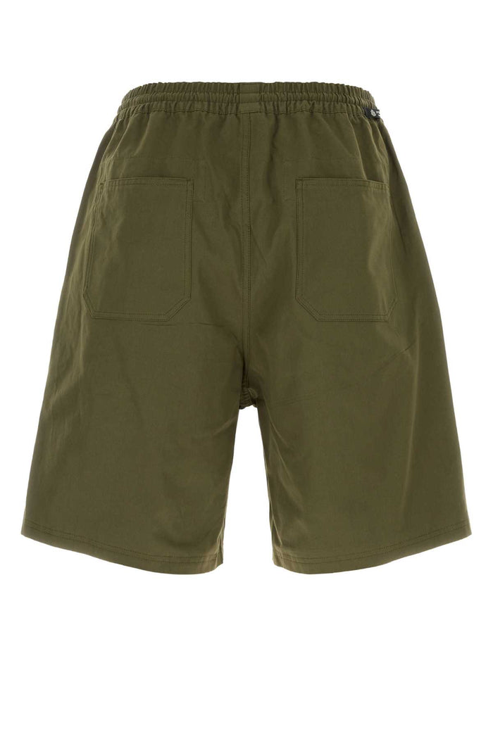 Army Green Poplin Bermuda Shorts Militare Exterior: Cotton