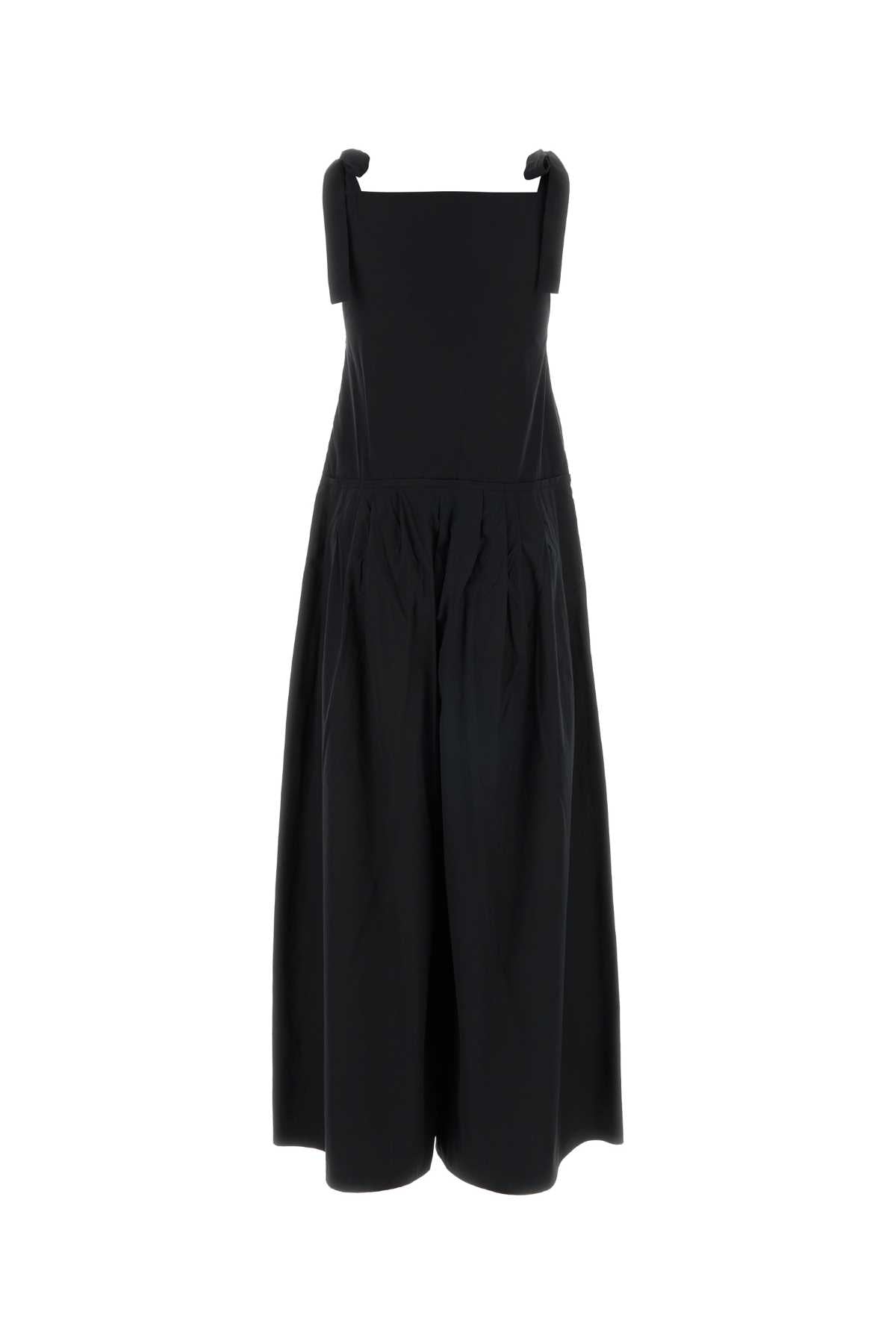 Black Poplin Agguati Dress 012 Abiti
