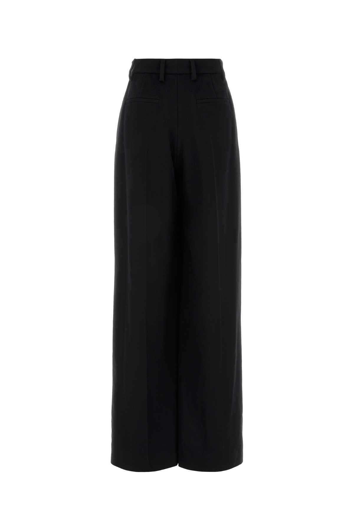 Black Cashmere Wide-Leg Pant Nero Exterior: Pantaloni