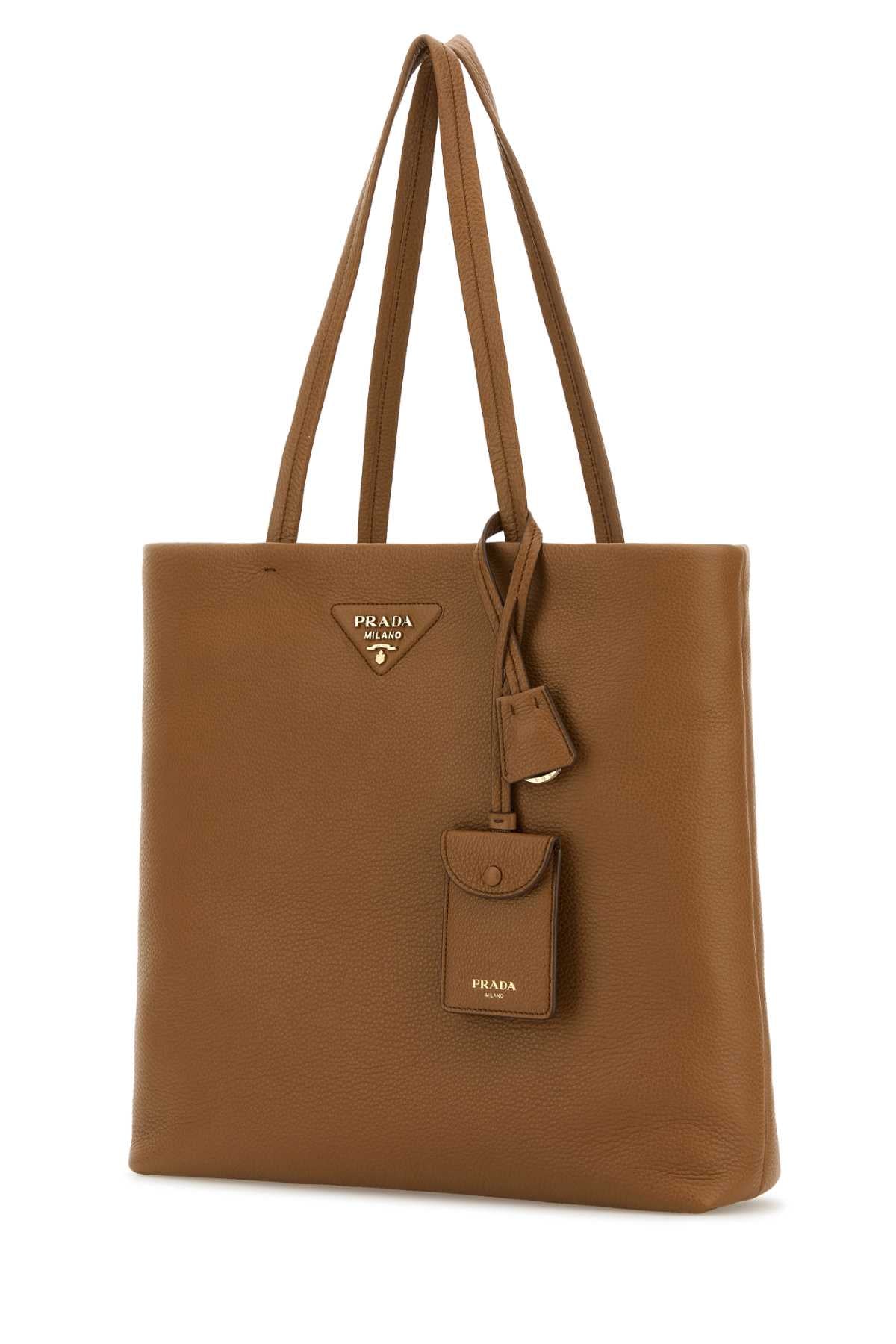 Camel Leather Shopping Bag Caramel 0 Vitello Borse A Mano