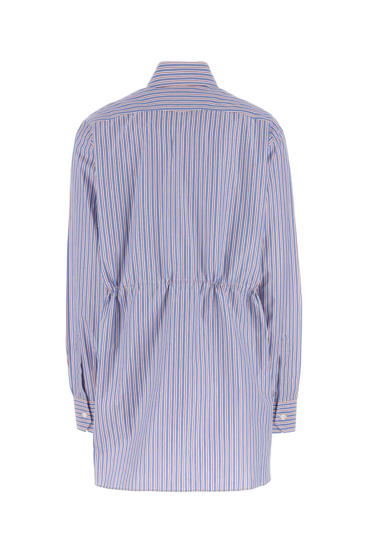 Embroidered Poplin Shirt Azzurro Exterior: Cotton Camicie