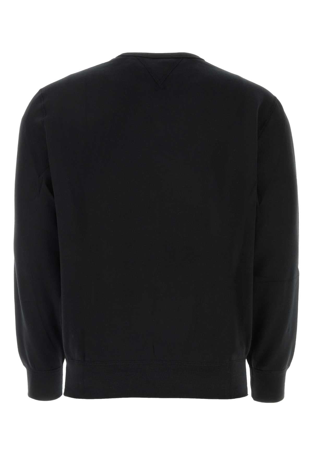 Black Cotton Blend Oversize Sweatshirt 001 Polyester Maglieria