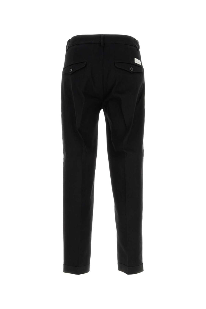 Black Stretch Cotton Blend Pant S04 Pantaloni