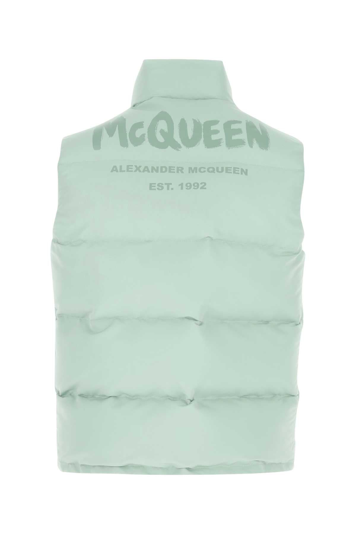 Sea Green Polyester Sleeveless Padded Jacket 0913 Giubbini