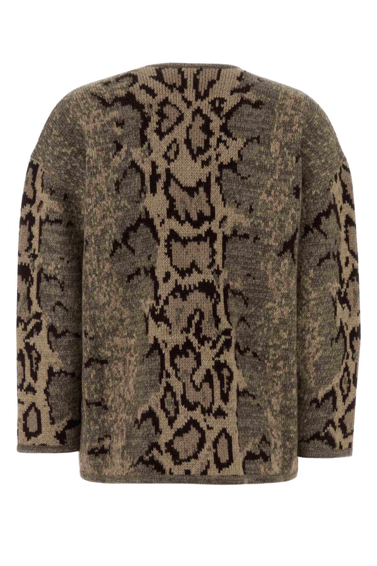 Embroidered Cashmere Cardigan Animalier Exterior: Giacche E Gilet