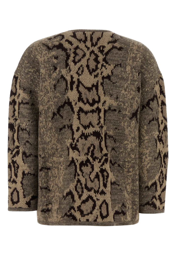 Embroidered Cashmere Cardigan Animalier Exterior: Giacche E Gilet