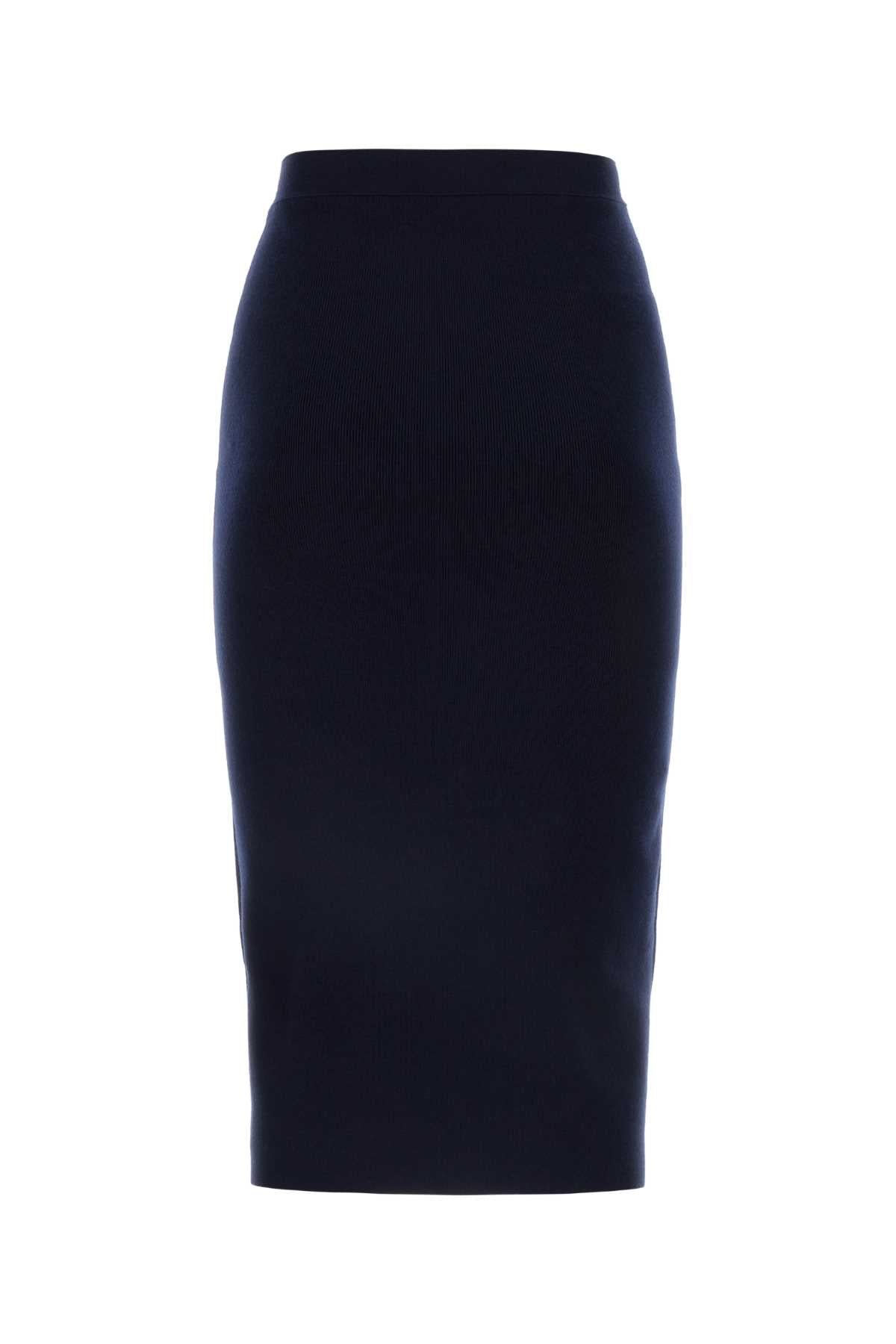 Midnight Blue Cashmere Blend Skirt Navy Gonne