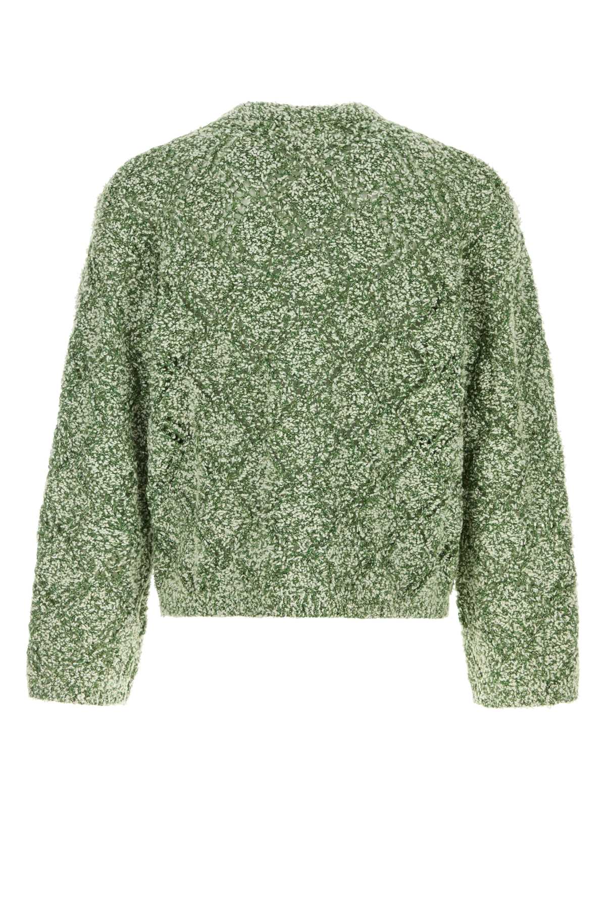 Melange Green Wool Blend Oversize Abain Cardigan Multi Maglieria