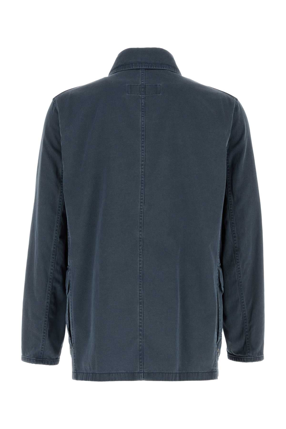 Denim Blue Twill 4 Gancini Jacket Blunavy Exterior: Cotton Giubbini