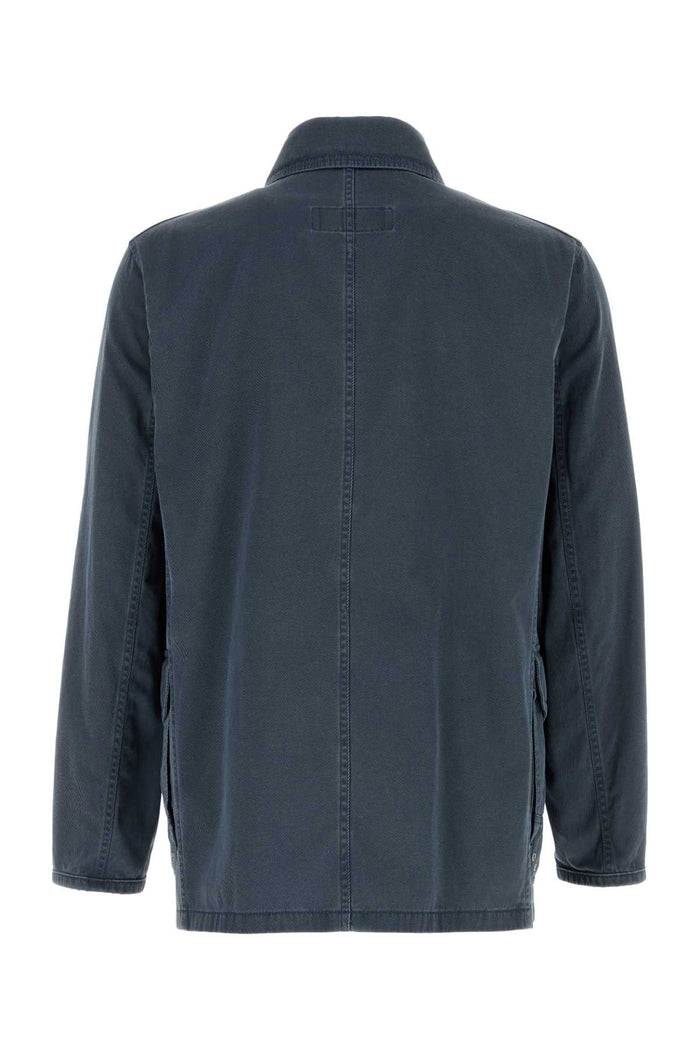 Denim Blue Twill 4 Gancini Jacket Blunavy Exterior: Cotton Giubbini