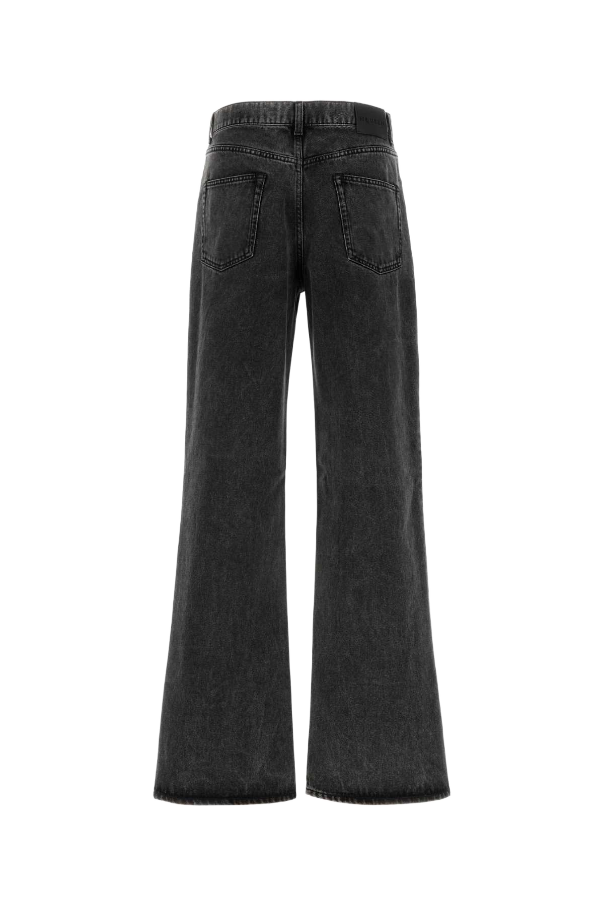 Grey Denim Jeans Blackwashed Exteiror: Cotton