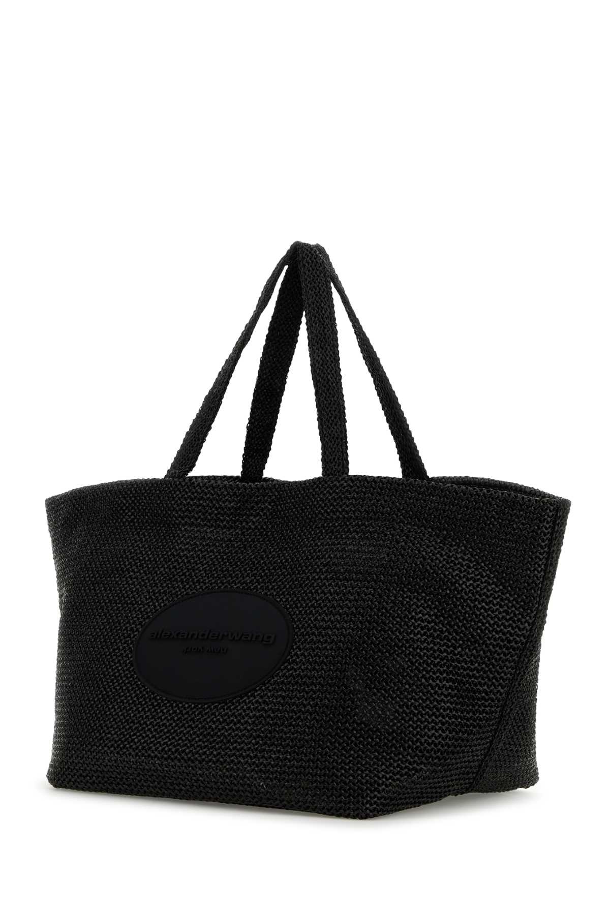 Black Crochet Xl Punch Shopping Bag Exterior: Fabric Borse A Mano