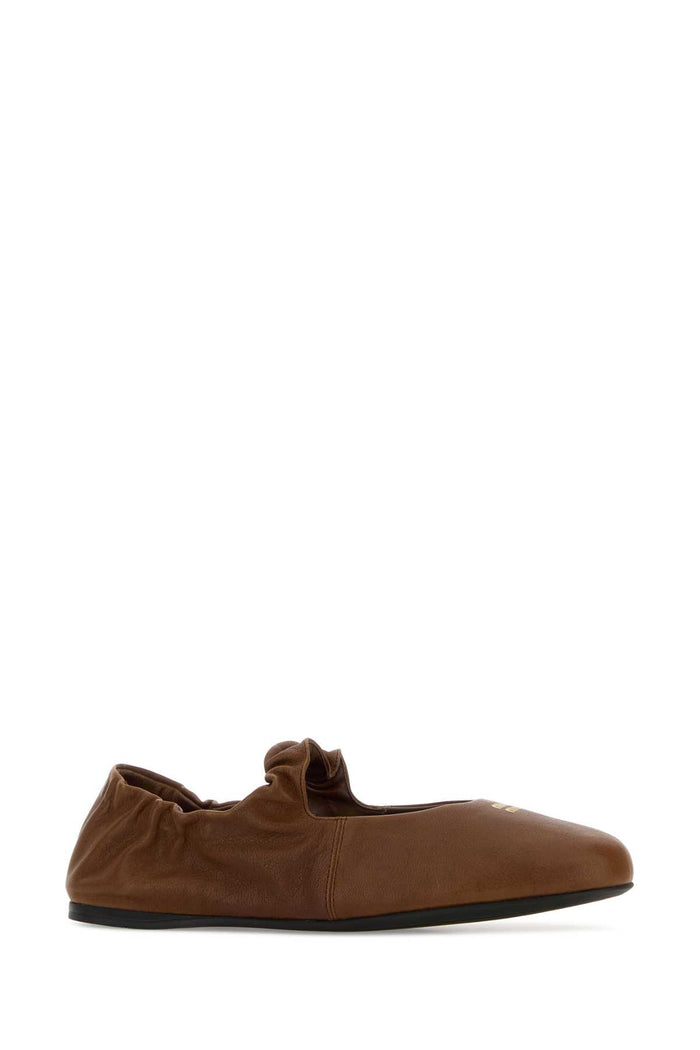 Brown Nappa Leather Ballerinas Rovere Ballerine
