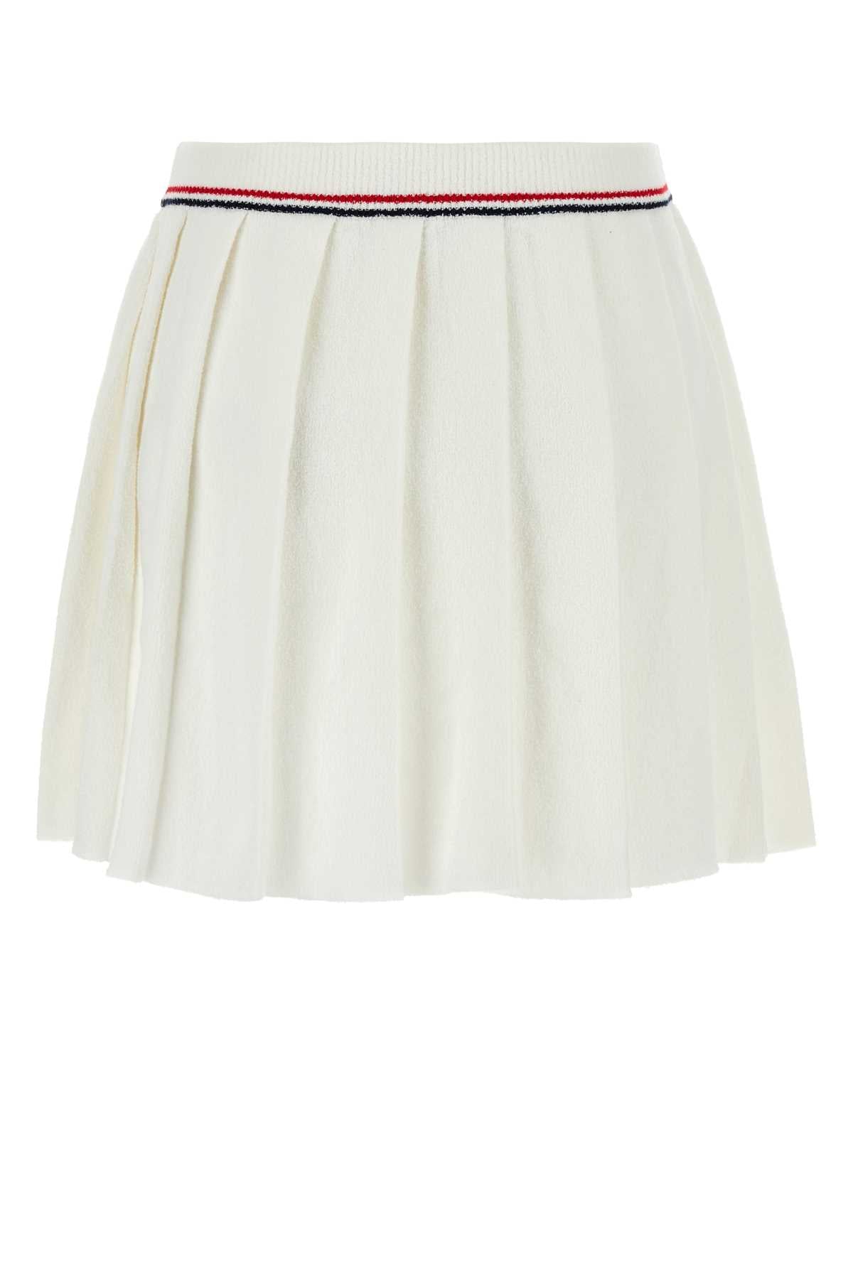 White Stretch Terry Fabric Skirt Bianco Coeaparecycledpolyamide Gonne