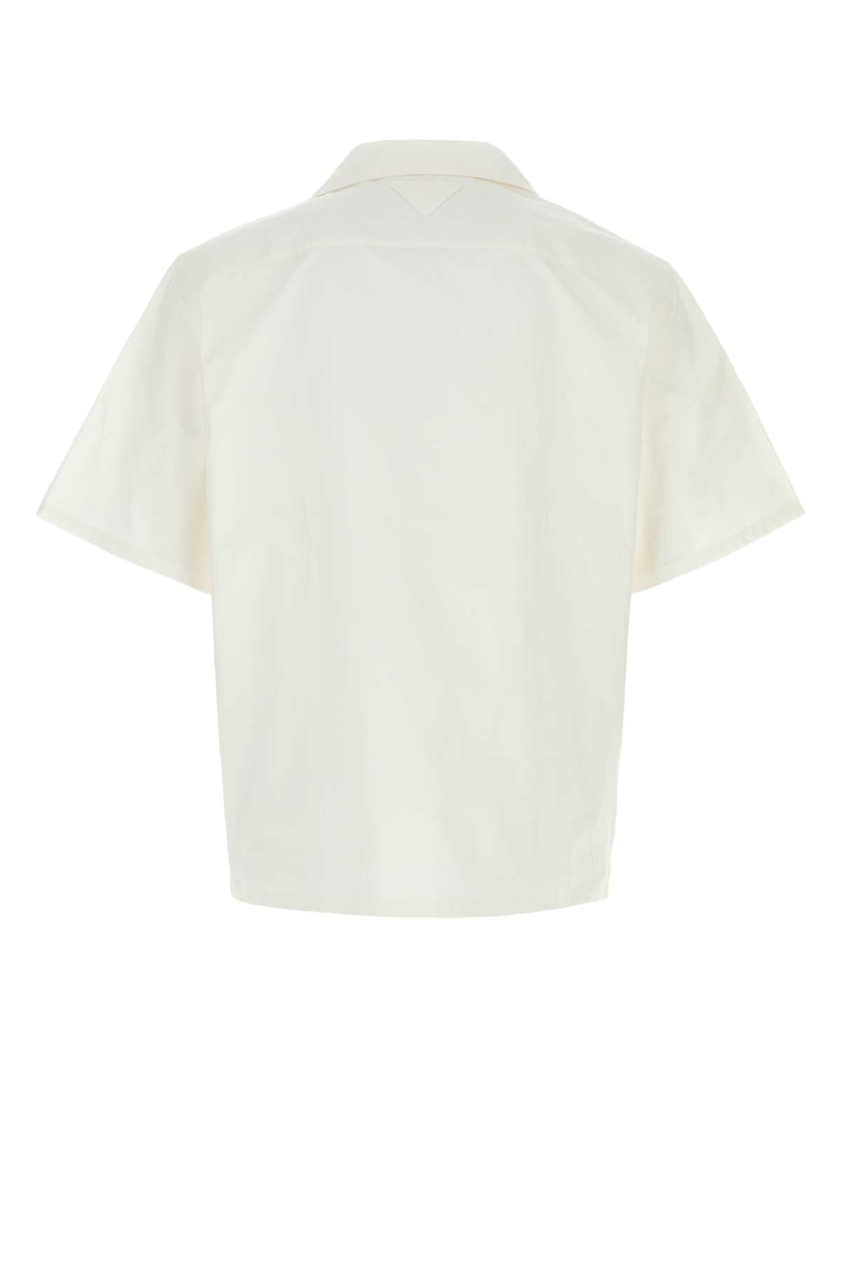 White Poplin Shirt Rosso Exterior: Cotton Camicie