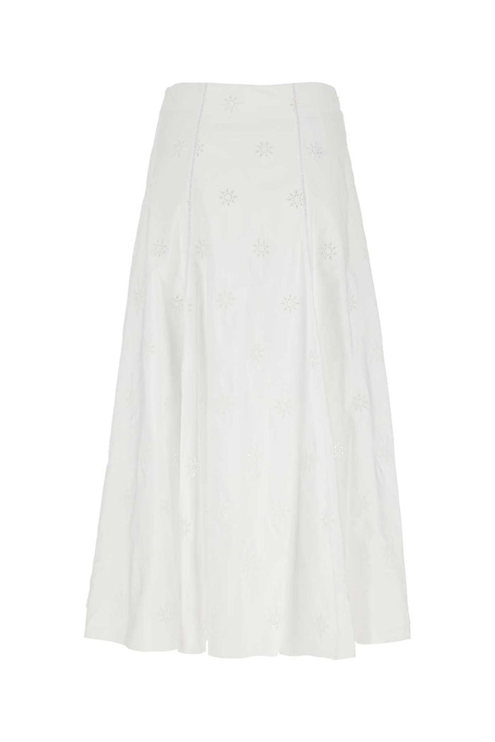 White Poplin Skirt 101 Gonne