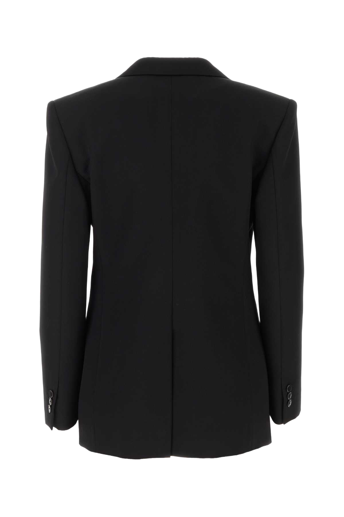 Black Wool Blend Blazer Giacche E Gilet