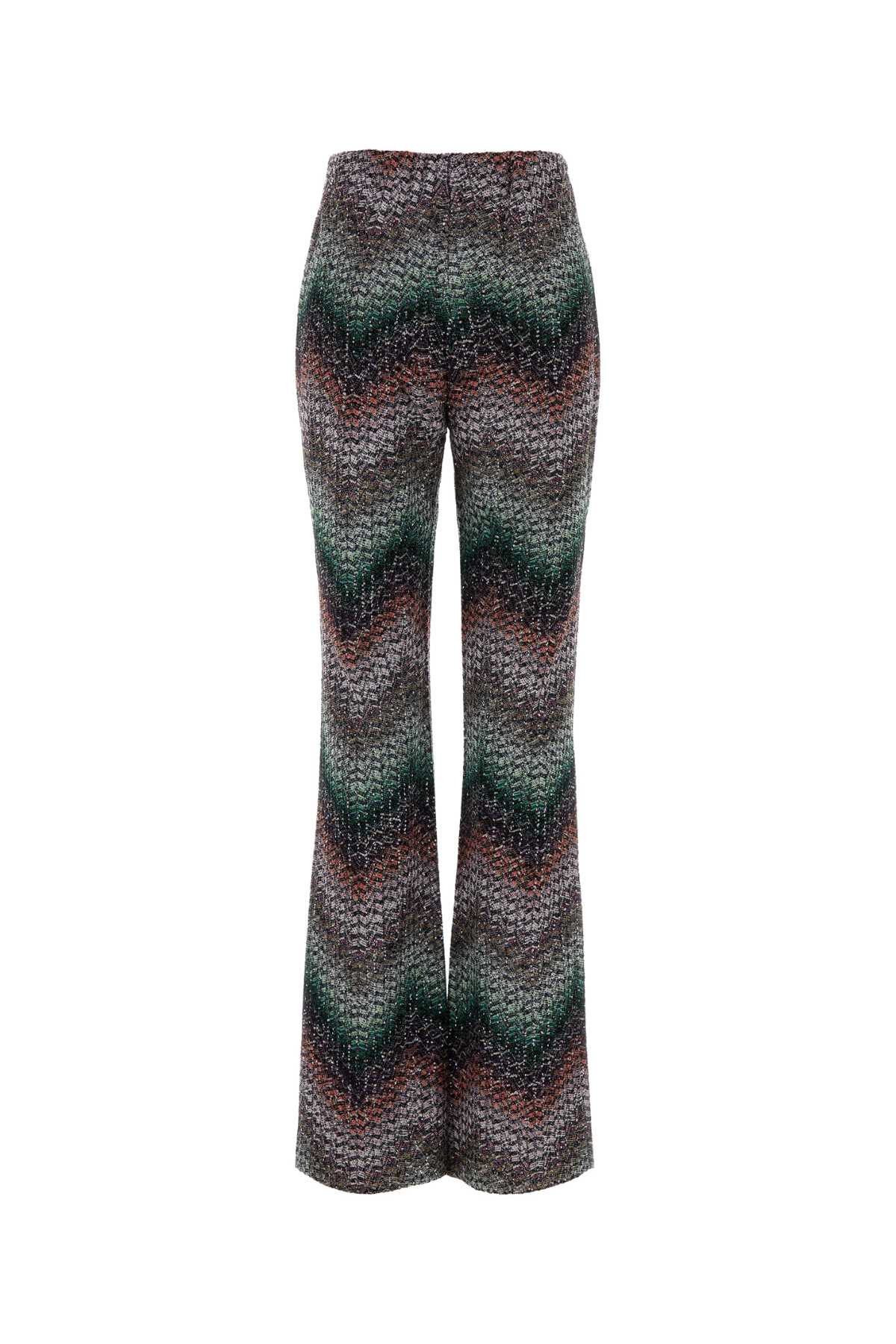 Embroidered Viscose Blend Flared Pant Pantaloni