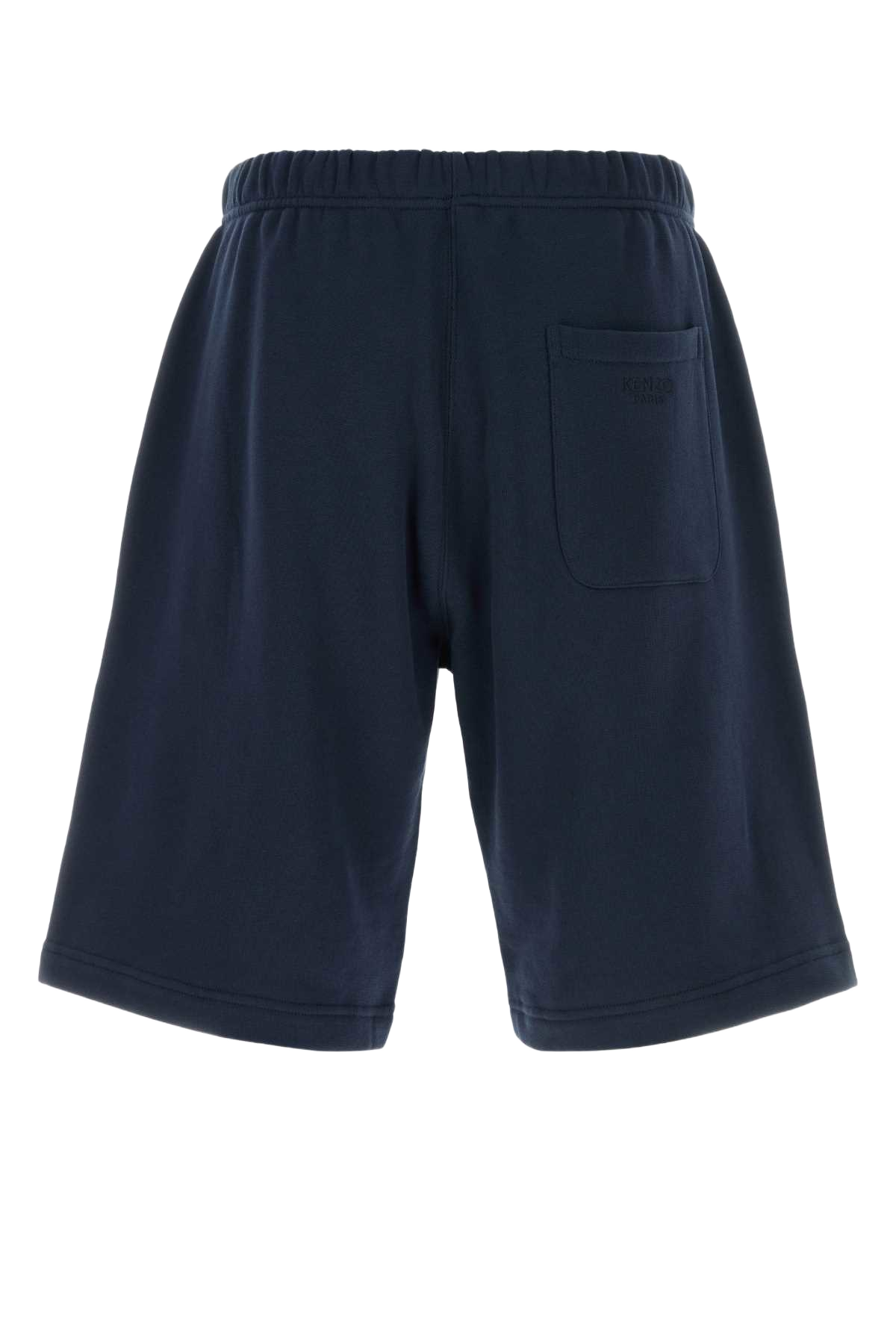 Navy Blue Cotton Bermuda Shorts Navyblue Exterior