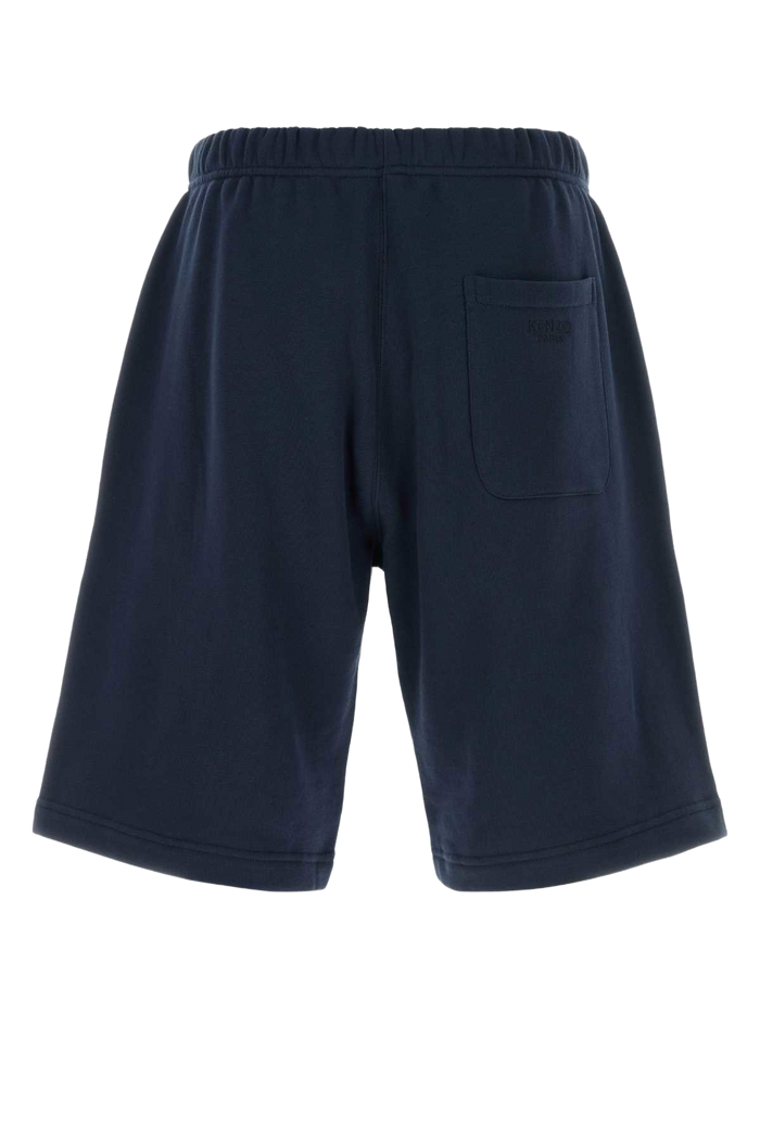 Navy Blue Cotton Bermuda Shorts Navyblue Exterior
