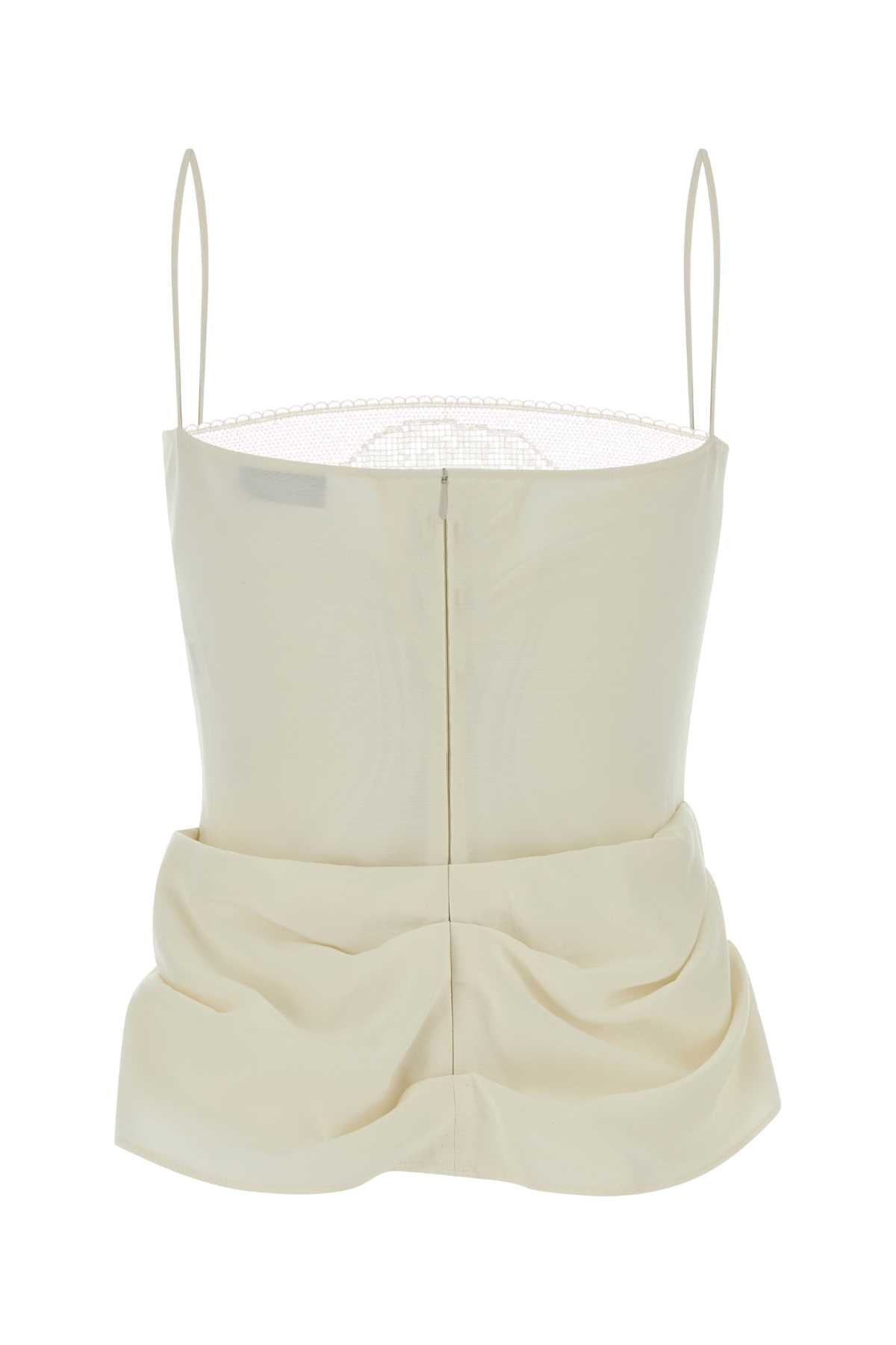 Cream Exterior: Silk T-shirt